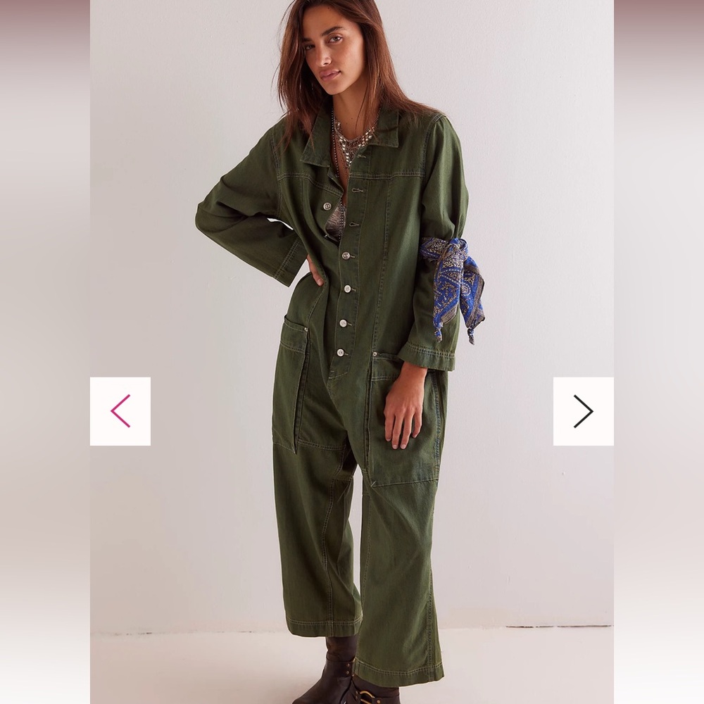 Free People Margarita Jumpsuit - Olive